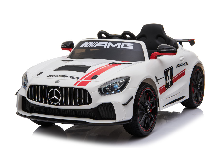 Elektroautos Elektrofahrzeuge Fur Kinder Kaufen Elektro Auto Mercedes Amg Gt4 Lizenziert 12v 2 Motoren 2 4ghz Fernsteuerung Mp3 Ledersitz Eva Weiss